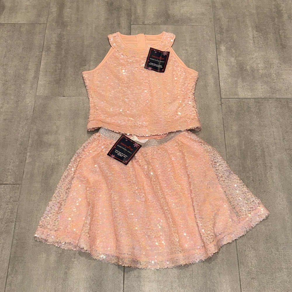 American Girl x Something Navy Holiday Sequin Top and Skirt  Size M 10/12